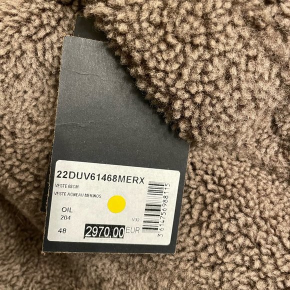 Yves Salomon Brown Suede Merino Shearling Hooded Zip Jacket Men's 48 50 - Picture 7 of 9